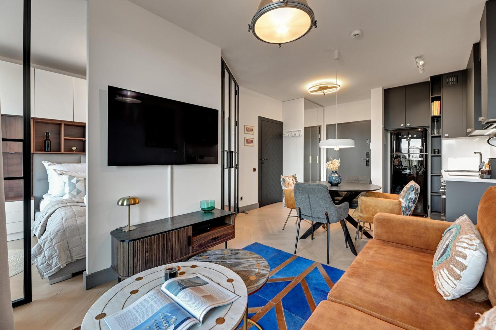 Chlebova - Riverside View Terrace, Free Parking, Gym & Kidsplay By Downtown Apartments 그단스크 객실 사진