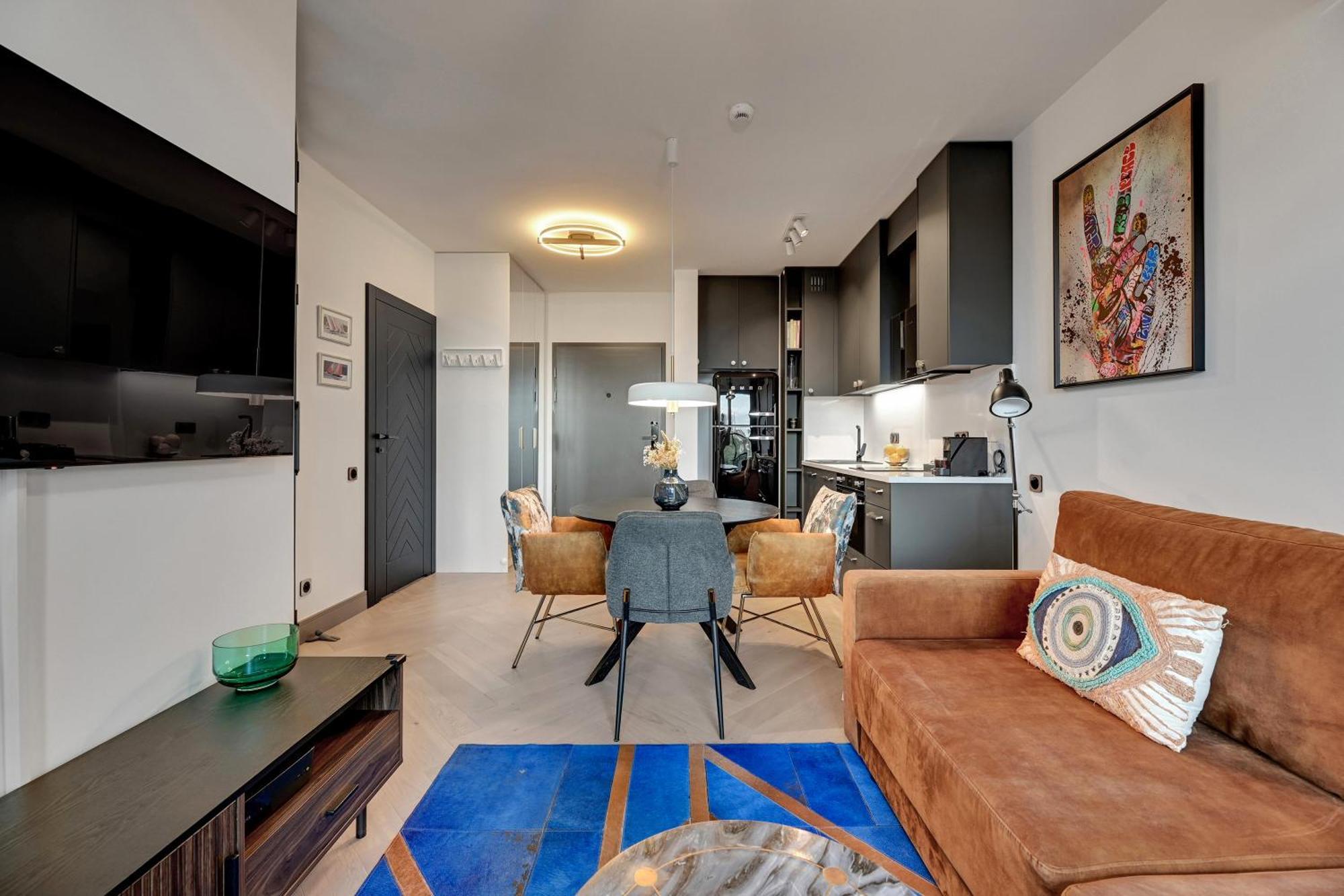 Chlebova - Riverside View Terrace, Free Parking, Gym & Kidsplay By Downtown Apartments 그단스크 객실 사진
